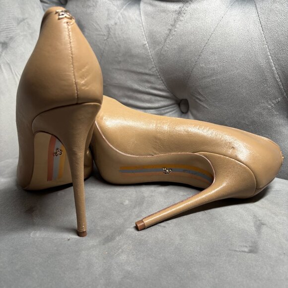 Sam Edelman Hazel Nude Leather Pointed Toe Pumps – Women’s Size 9 - Picture 7 of 9